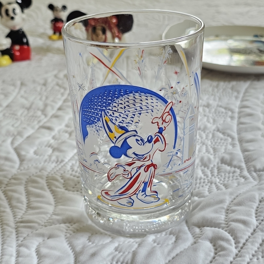 Disney Sorcerer Glass, Vintage McDonald's Walt Disney World 25th Anniversary